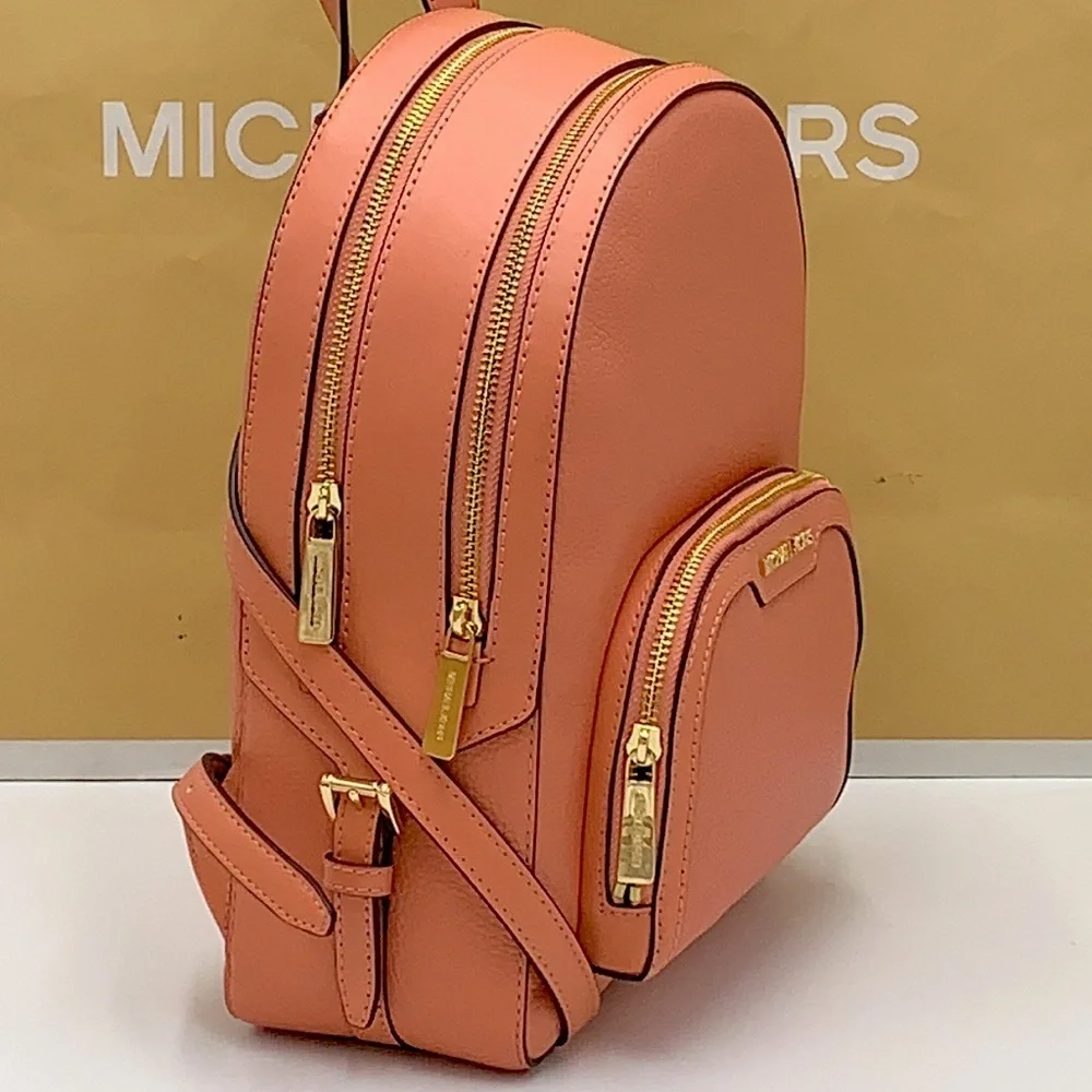Michael Kors Jaycee Medium Zip Pocket Backpack Sherbert color